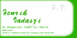 henrik vadaszi business card